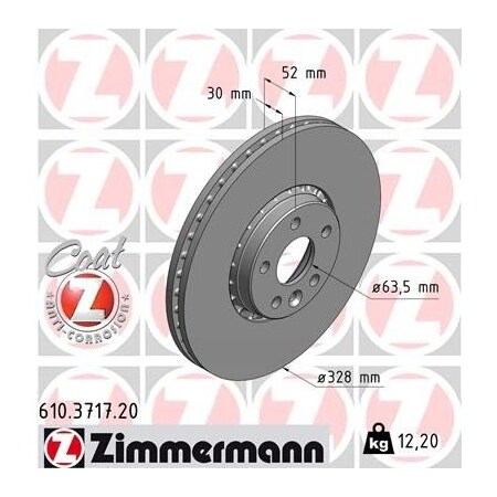 Zimmermann Brake Disc - Standard/Coated, 610371720 610371720
